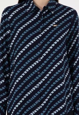 Kadın Lacivert Uzun Kollu Gömlek - 50297090004