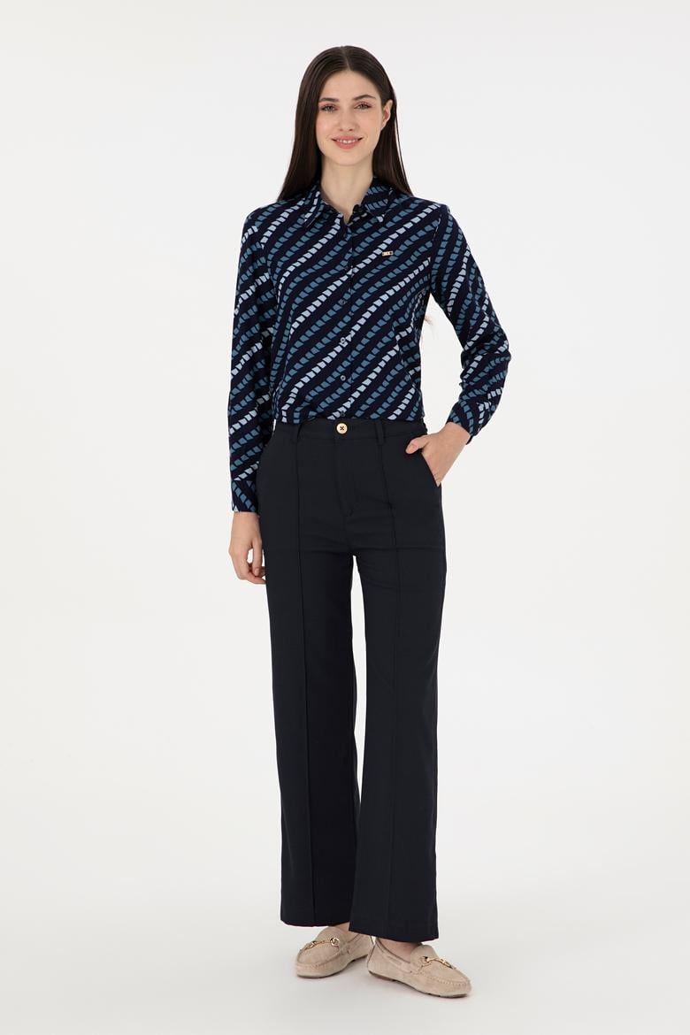 Kadın Lacivert Uzun Kollu Gömlek - 50297090004