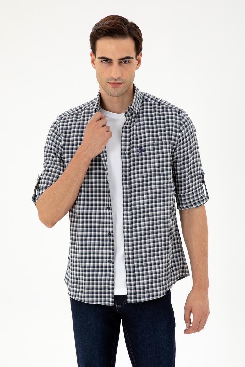 Erkek Lacivert Uzun Kollu Gömlek