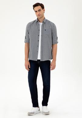 Erkek Lacivert Uzun Kollu Gömlek - 50296628009