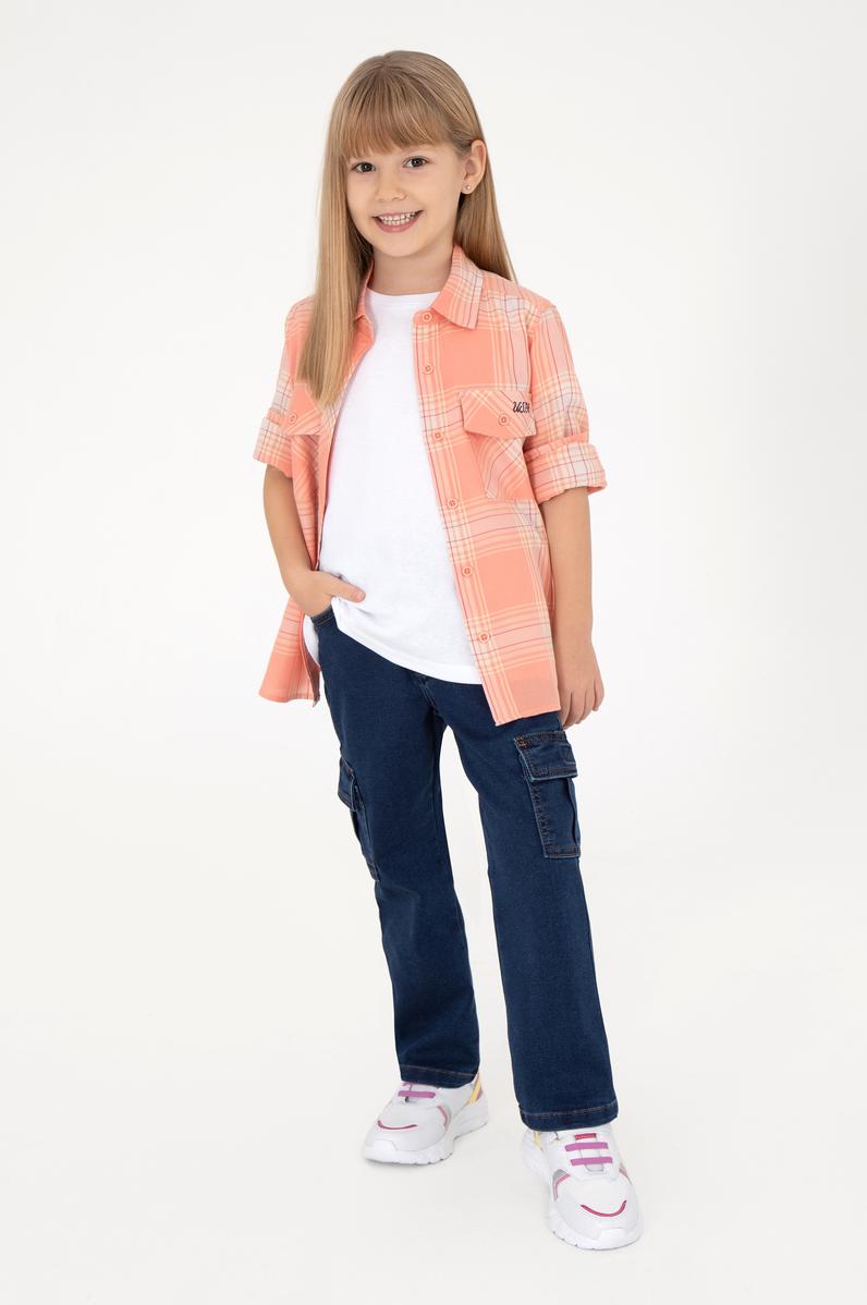 Kız Çocuk Turuncu Uzun Kollu Gömlek