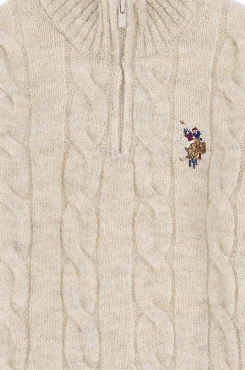 Erkek Çocuk Yarım Fermuarlı Taş Kazak