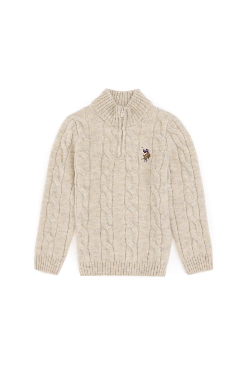 Erkek Çocuk Yarım Fermuarlı Taş Kazak - 50297422028