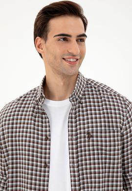 Erkek Kahverengi Uzun Kollu Gömlek - 50296628018