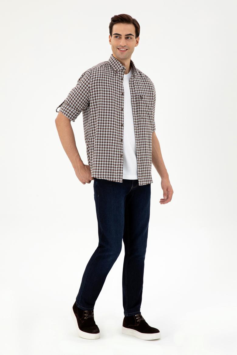 Erkek Kahverengi Uzun Kollu Gömlek - 50296628018