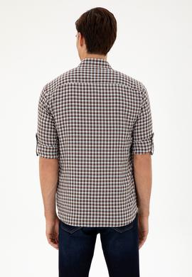 Erkek Kahverengi Uzun Kollu Gömlek - 50296628018