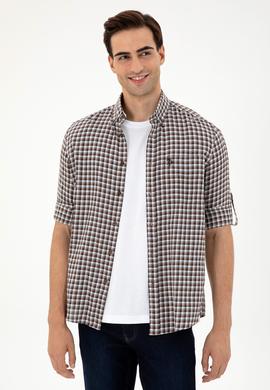 Erkek Kahverengi Uzun Kollu Gömlek - 50296628018