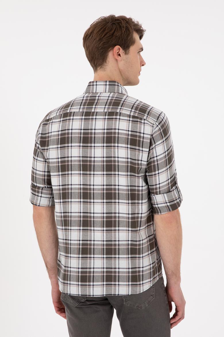 Erkek Açık Haki Uzun Kollu Gömlek - 50296780005