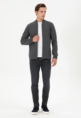 Erkek Antrasit Örme Hırka - 50293386018