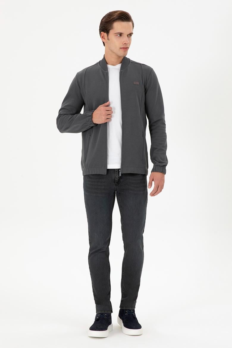 Erkek Antrasit Örme Hırka - 50293386018