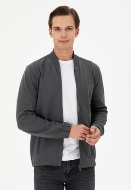 Erkek Antrasit Örme Hırka - 50293386018