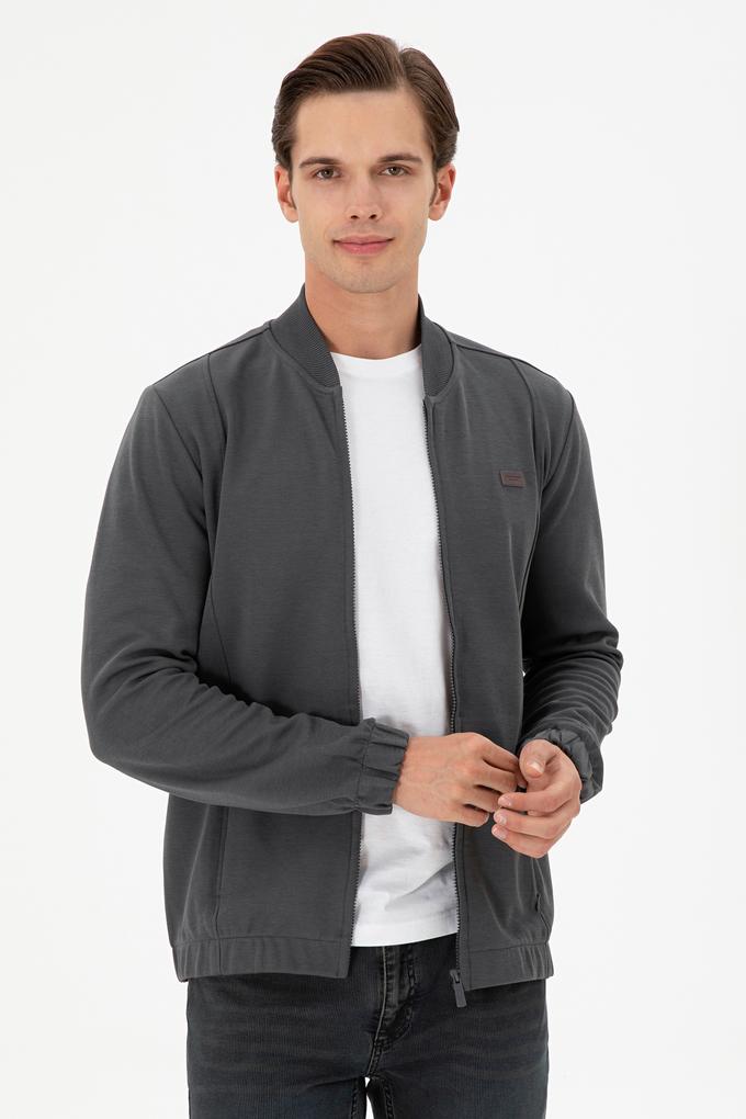 Erkek Antrasit Örme Hırka