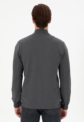 Erkek Antrasit Örme Hırka - 50293386018