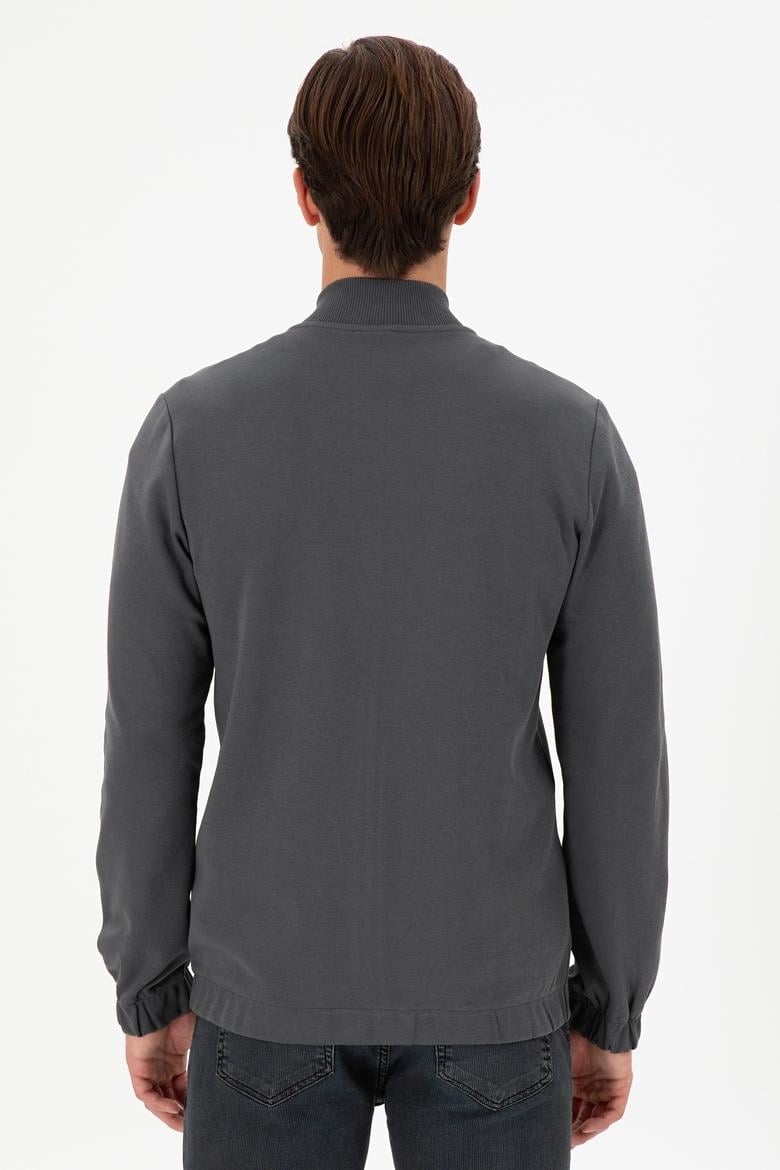 Erkek Antrasit Örme Hırka - 50293386018