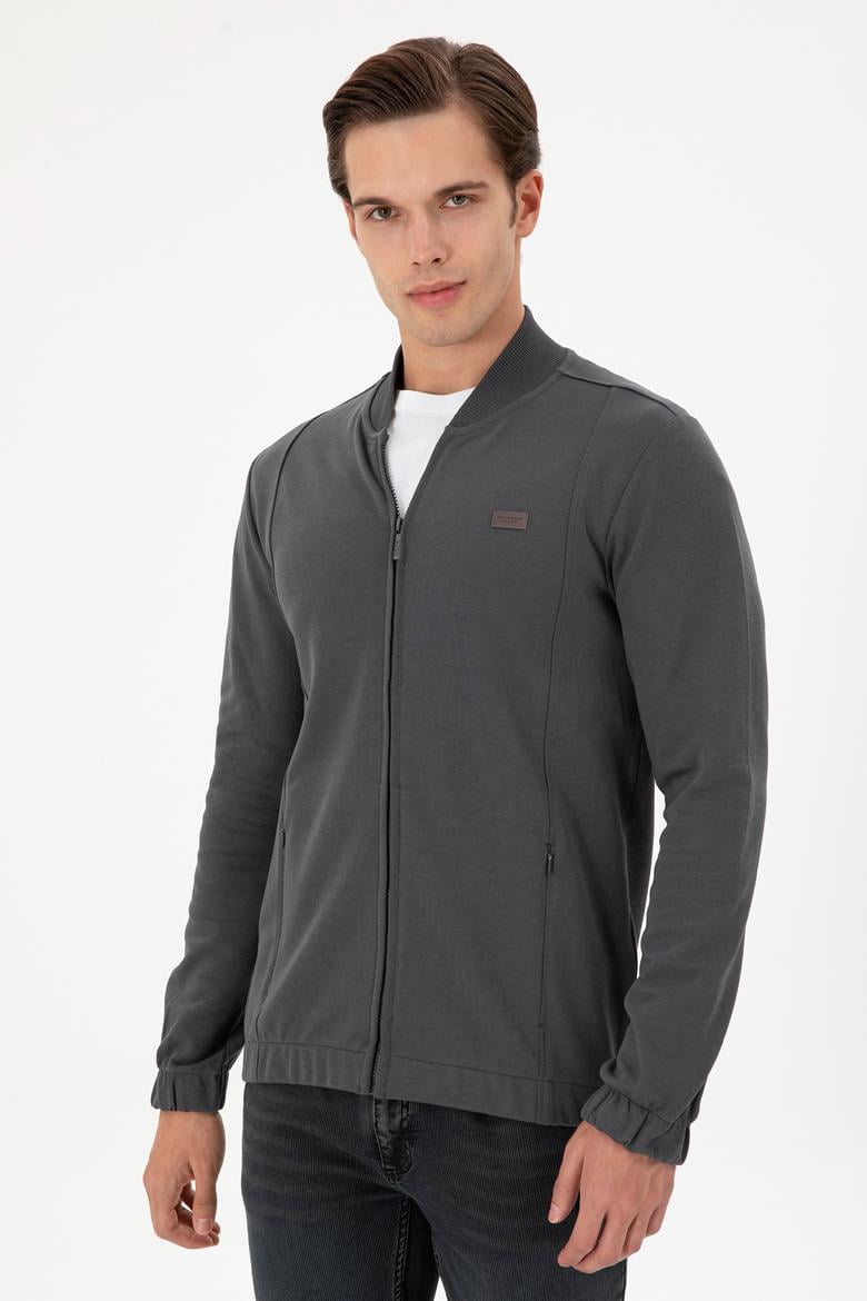 Erkek Antrasit Örme Hırka - 50293386018