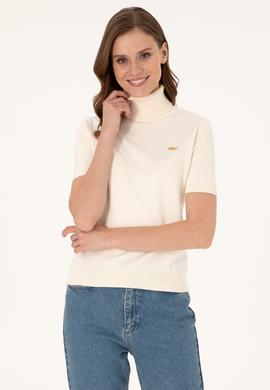 Kadın Beyaz Boğazlı Kazak - 50298029026