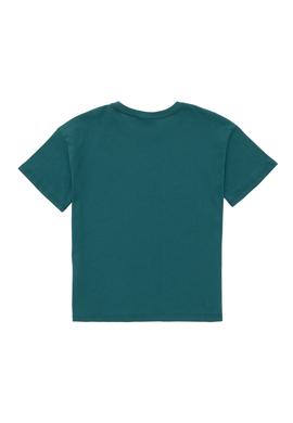 Erkek Çocuk Koyu Yeşil Oversize Bisiklet Yaka Tişört - 50298982049