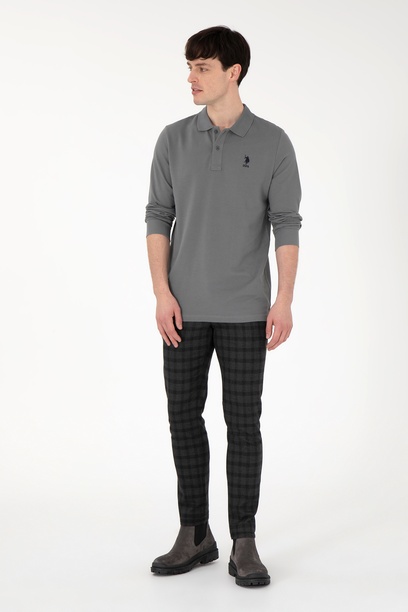 Erkek Slim Fit Antrasit Kanvas Pantolon