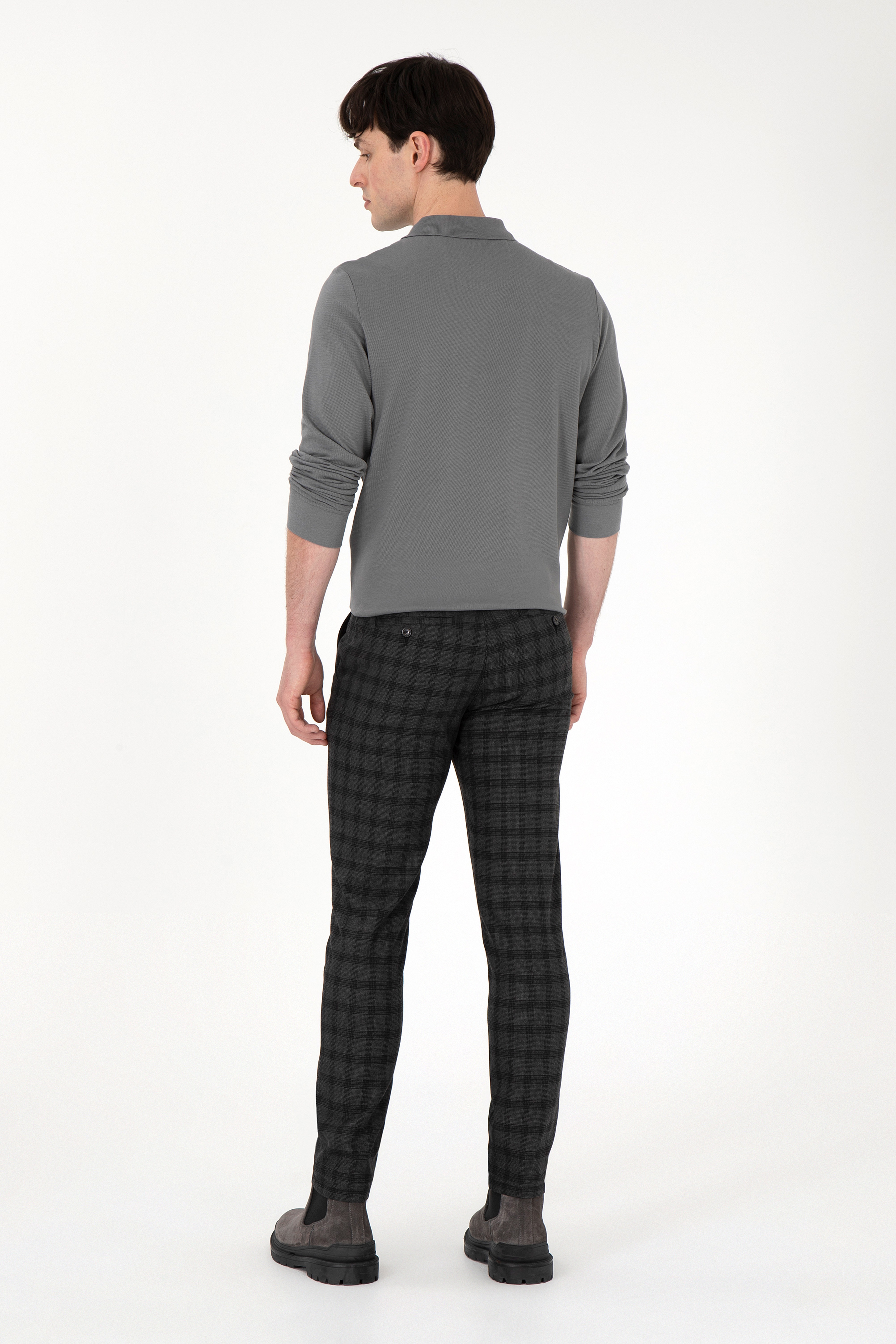 Erkek Slim Fit Antrasit Kanvas Pantolon - Image 4