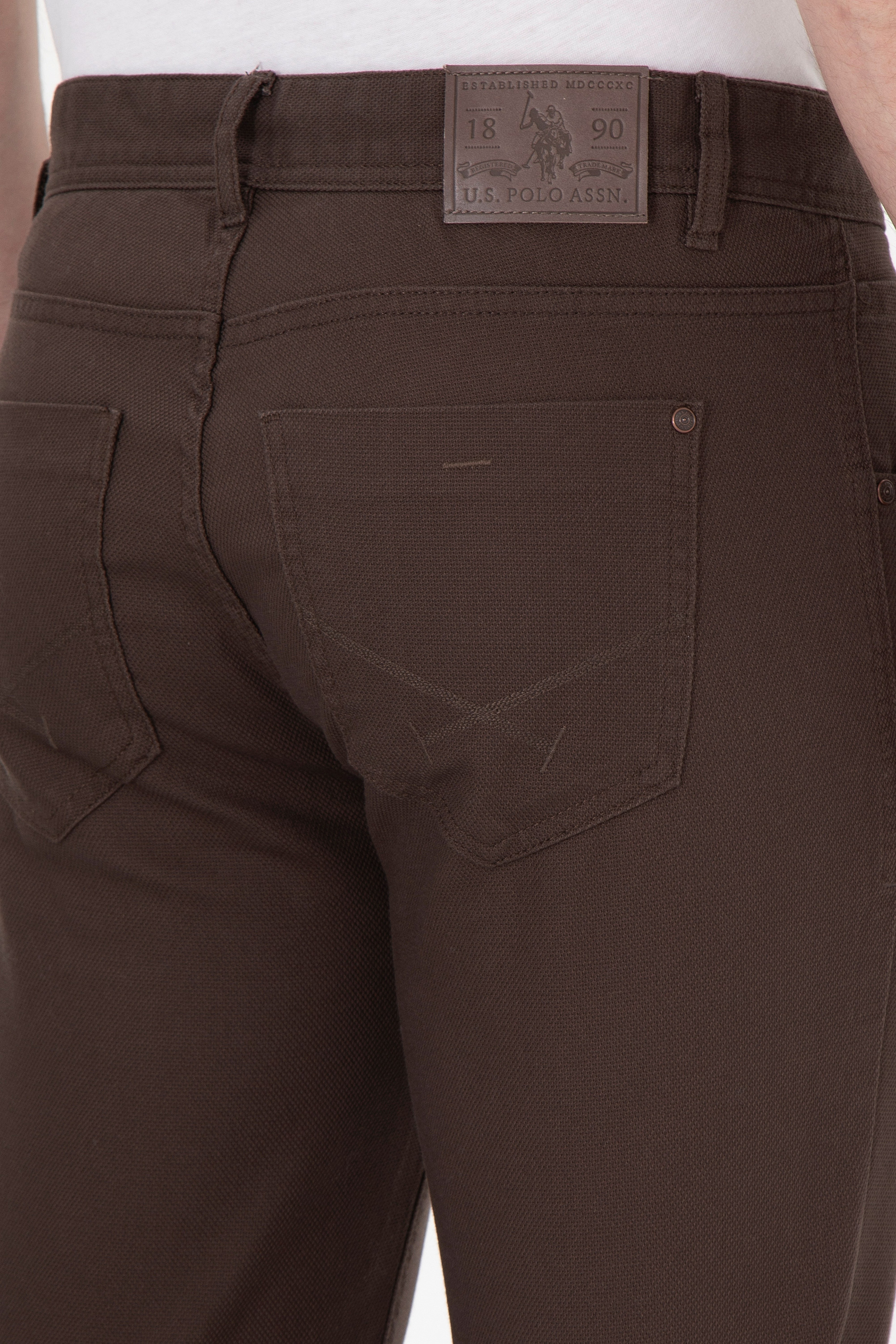 Erkek Slim Fit Kahverengi Kanvas Pantolon - Image 6