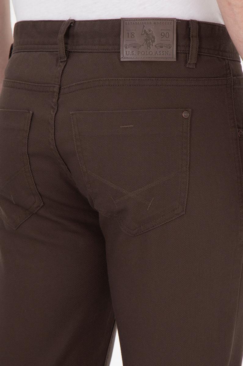 Erkek Slim Fit Kahverengi Kanvas Pantolon