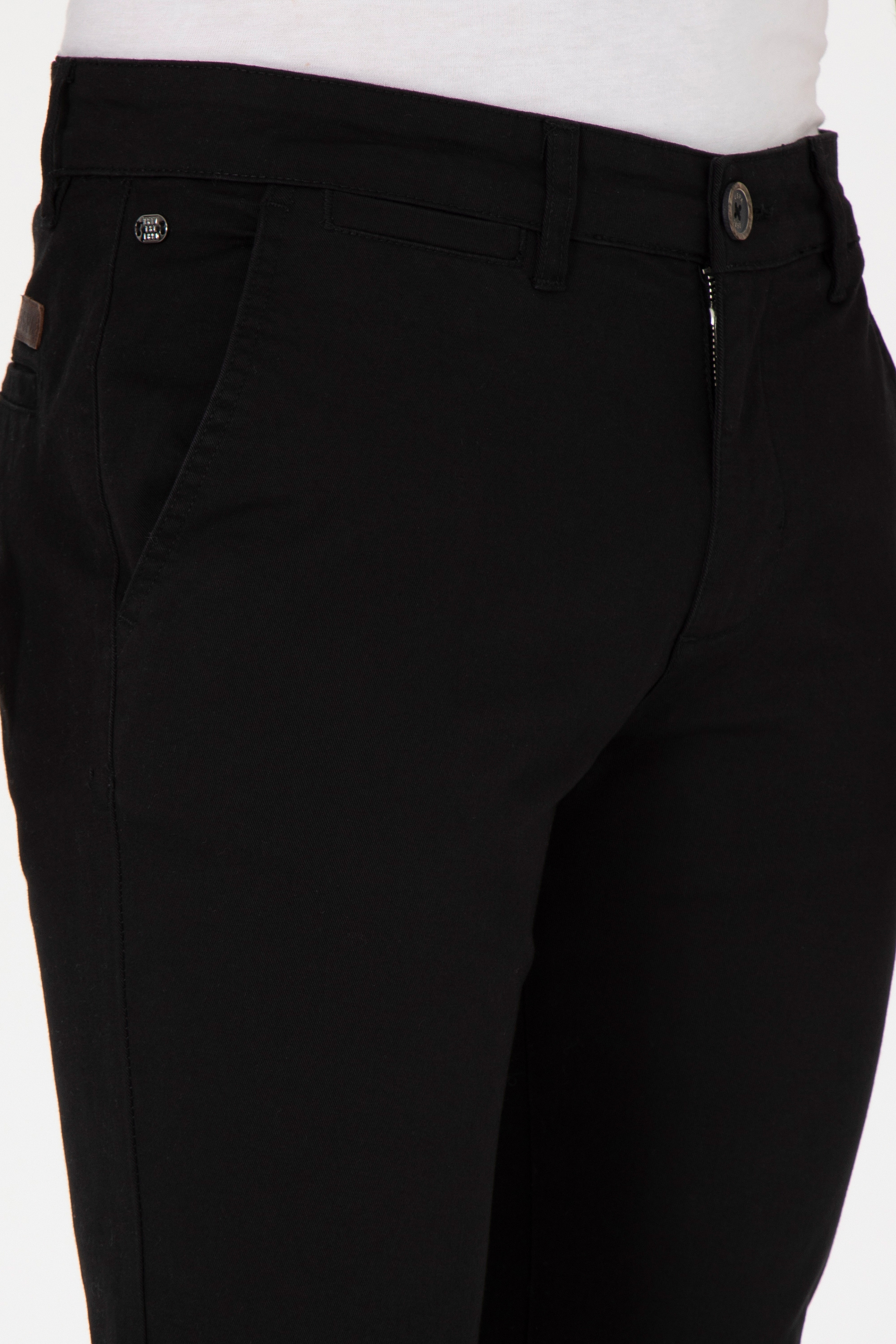 Erkek Slim Fit Siyah Kanvas Pantolon - Image 5