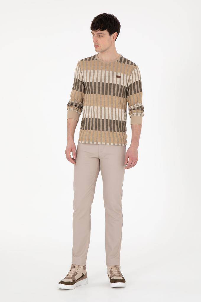 Erkek Koyu Bej Kanvas Pantolon