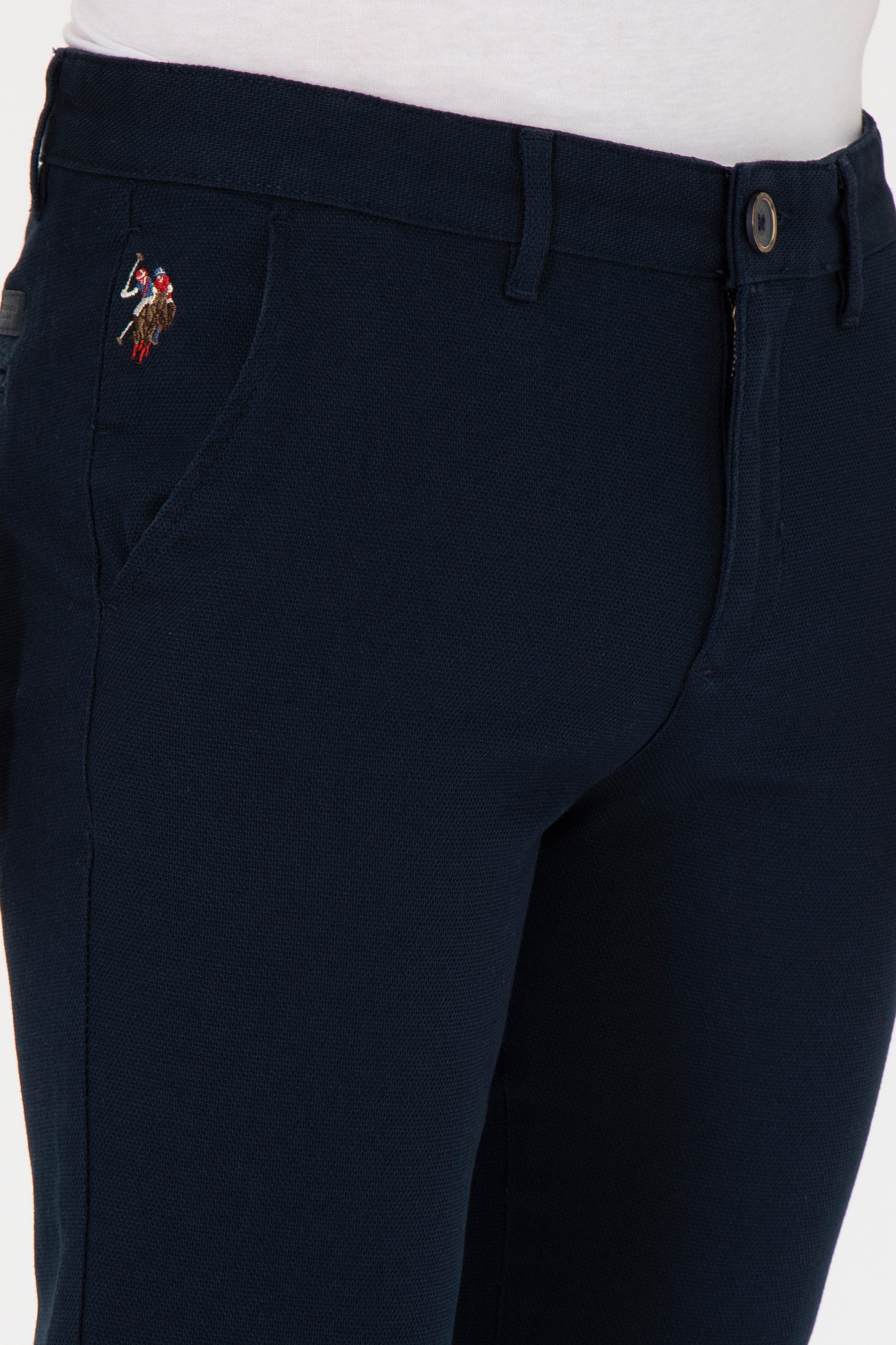 Erkek Slim Fit Lacivert Kanvas Pantolon - Image 5