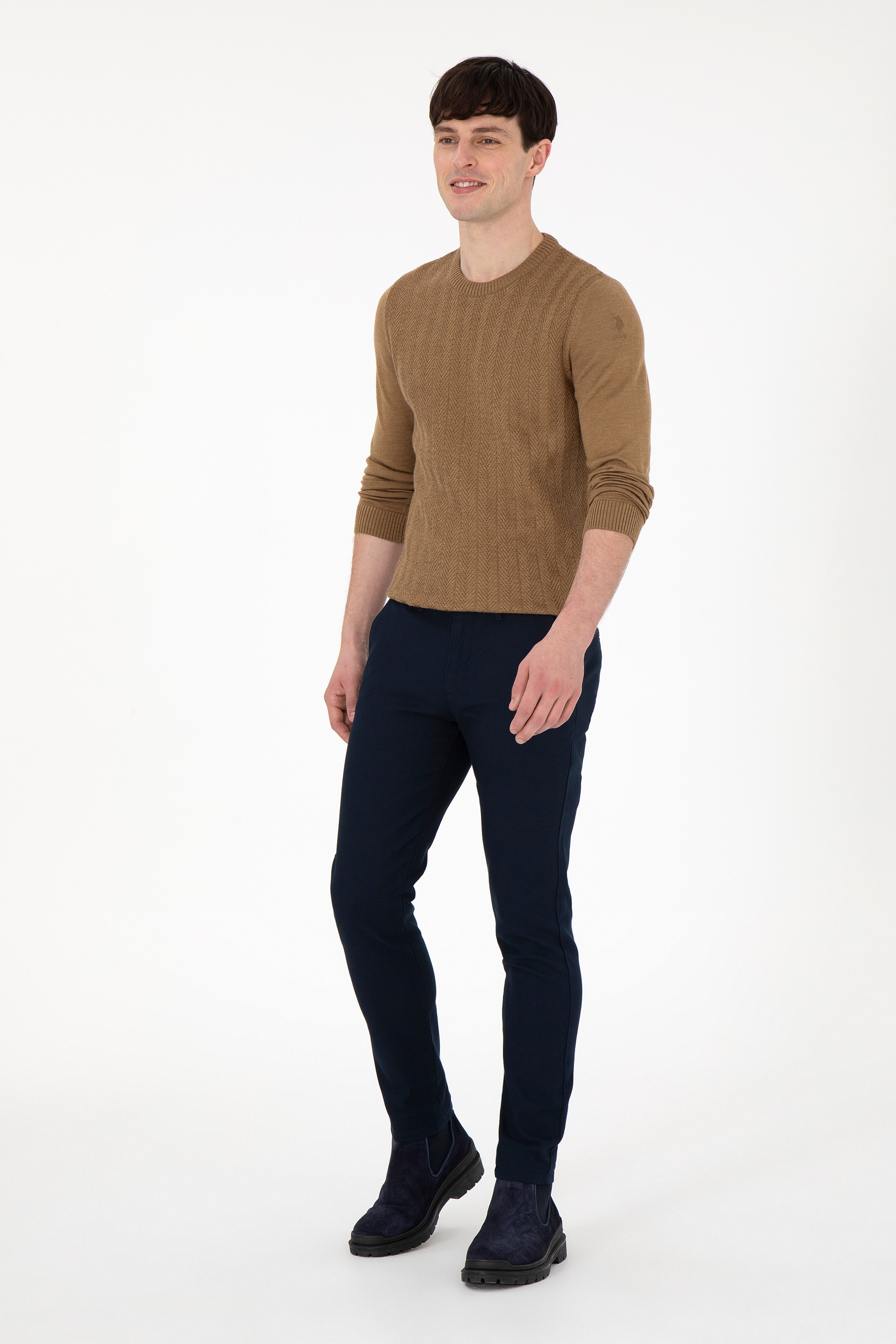 Erkek Slim Fit Lacivert Kanvas Pantolon - Image 1