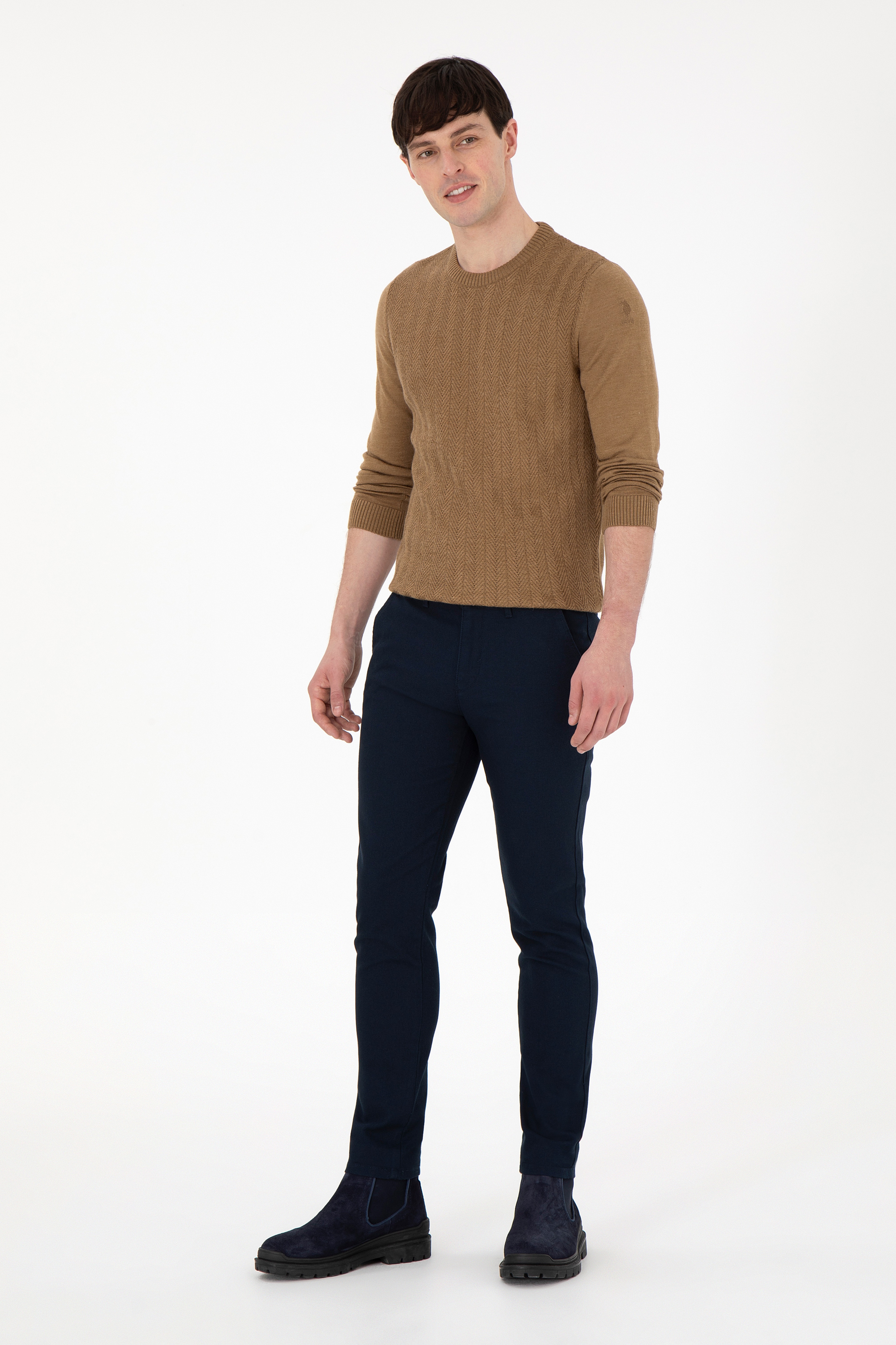 Erkek Slim Fit Lacivert Kanvas Pantolon - Image 3