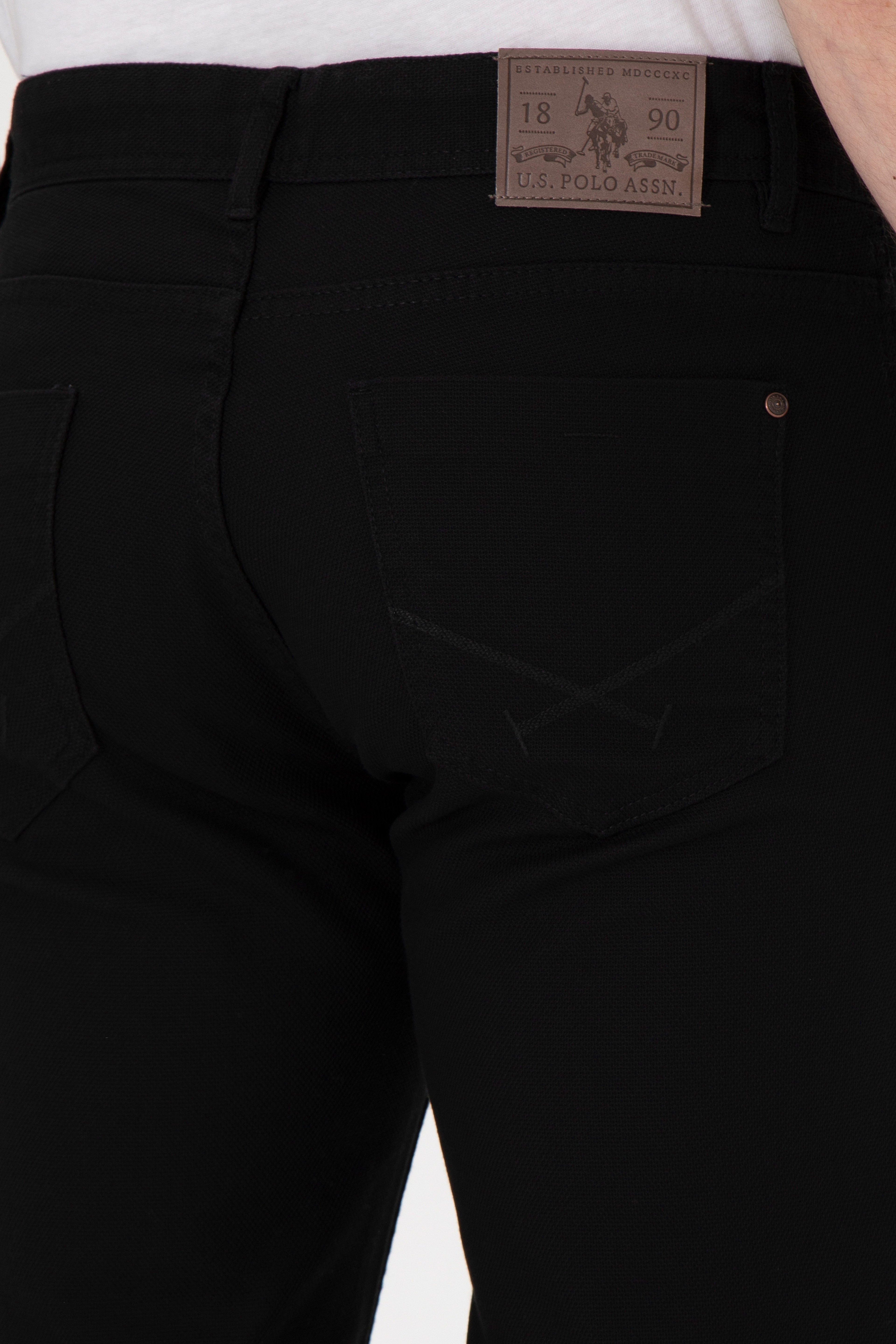 Erkek Slim Fit Siyah Kanvas Pantolon - Image 6