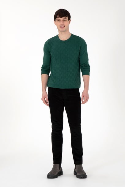 Erkek Slim Fit Siyah Kanvas Pantolon