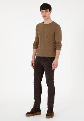 Erkek Kahverengi Kanvas Pantolon - 50291190044