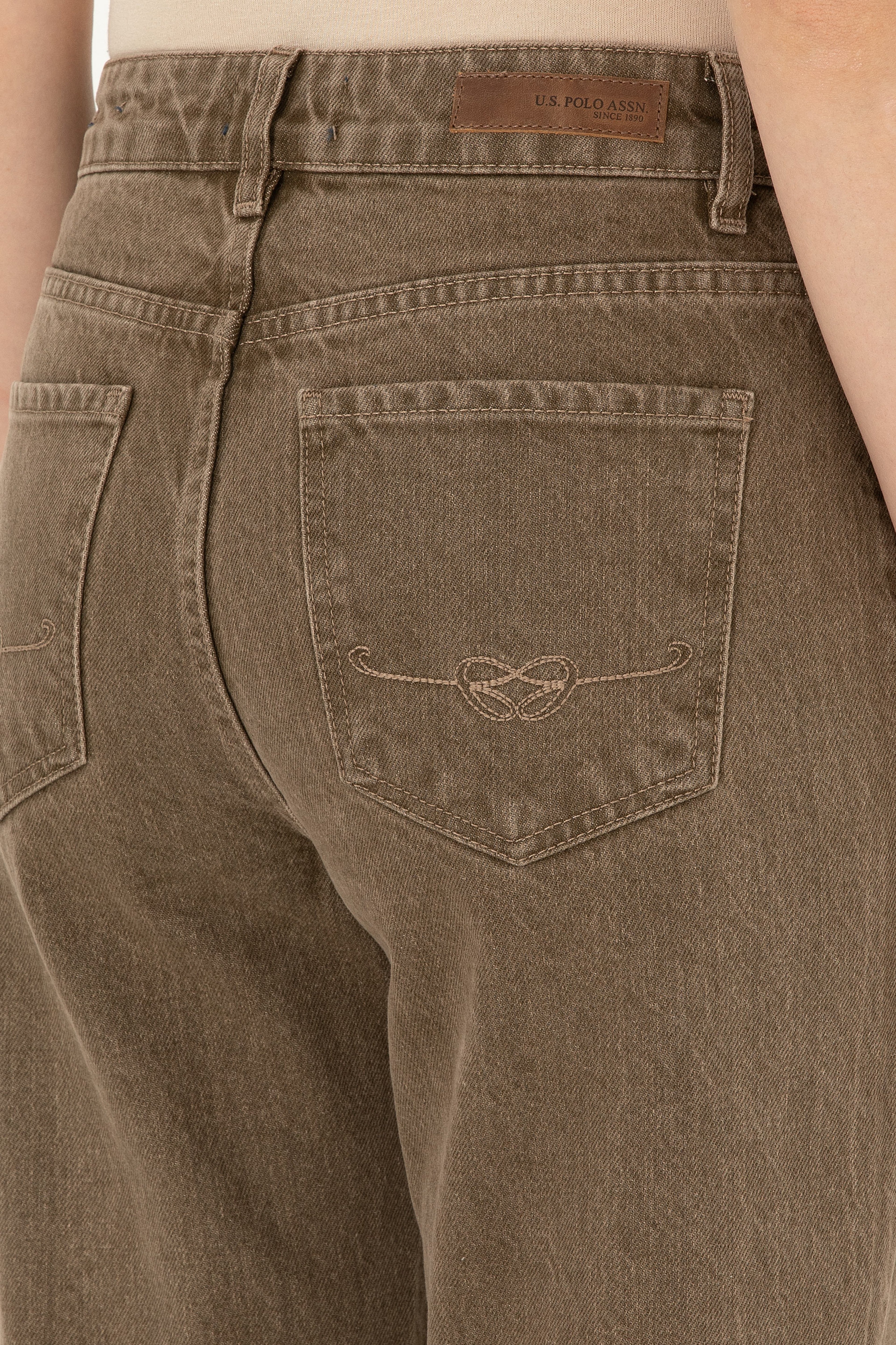 Kadın Açık Kahverengi Loose Fit Jean Pantolon