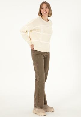 Kadın Açık Kahverengi Loose Fit Jean Pantolon - 50290891005