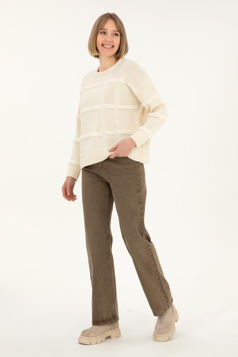 Kadın Açık Kahverengi Loose Fit Jean Pantolon