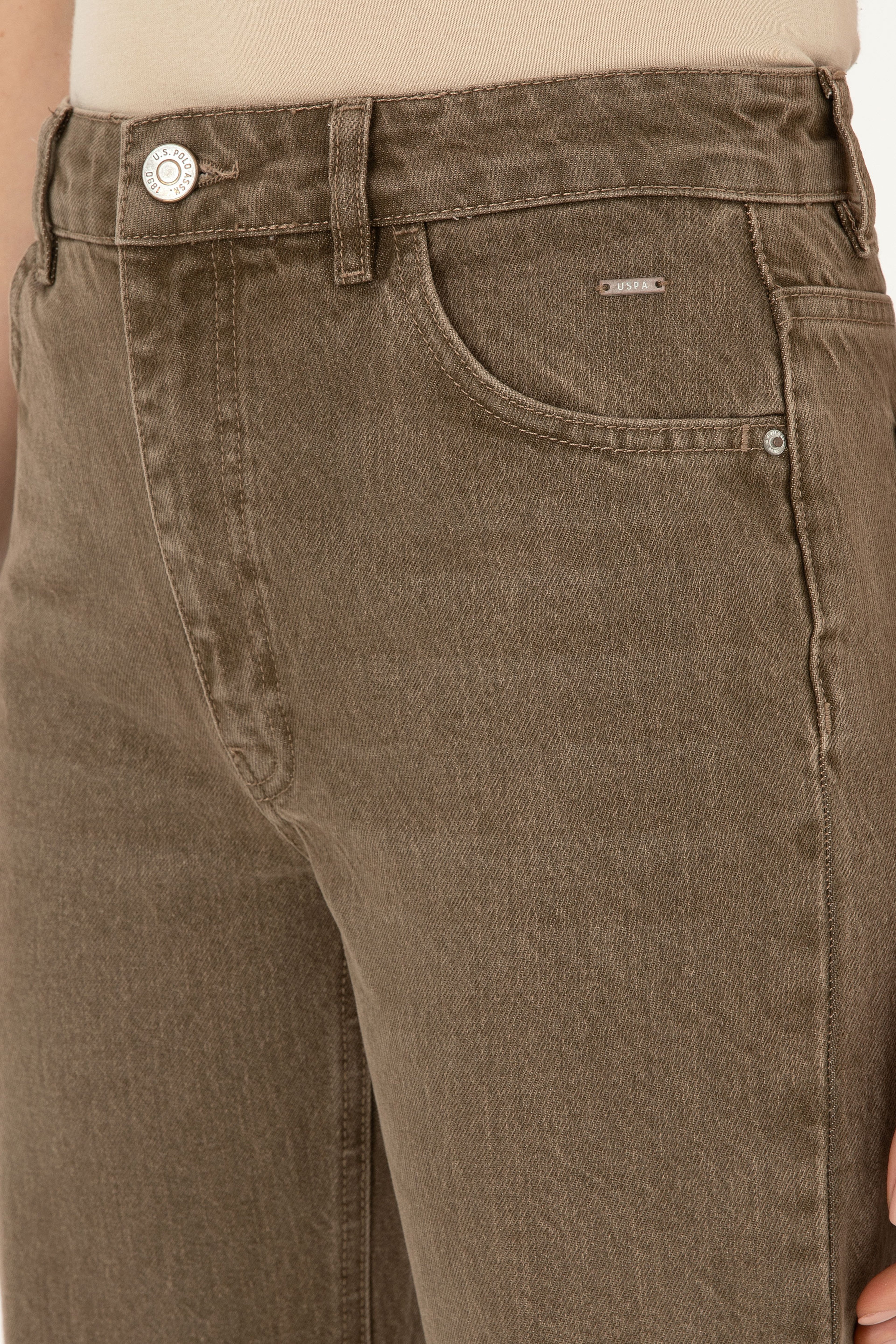 Kadın Açık Kahverengi Loose Fit Jean Pantolon - Image 5