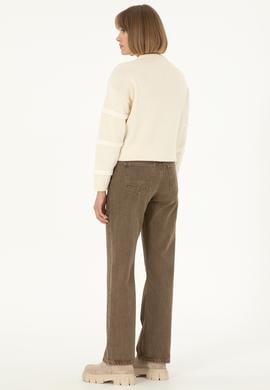 Kadın Açık Kahverengi Loose Fit Jean Pantolon - 50290891005