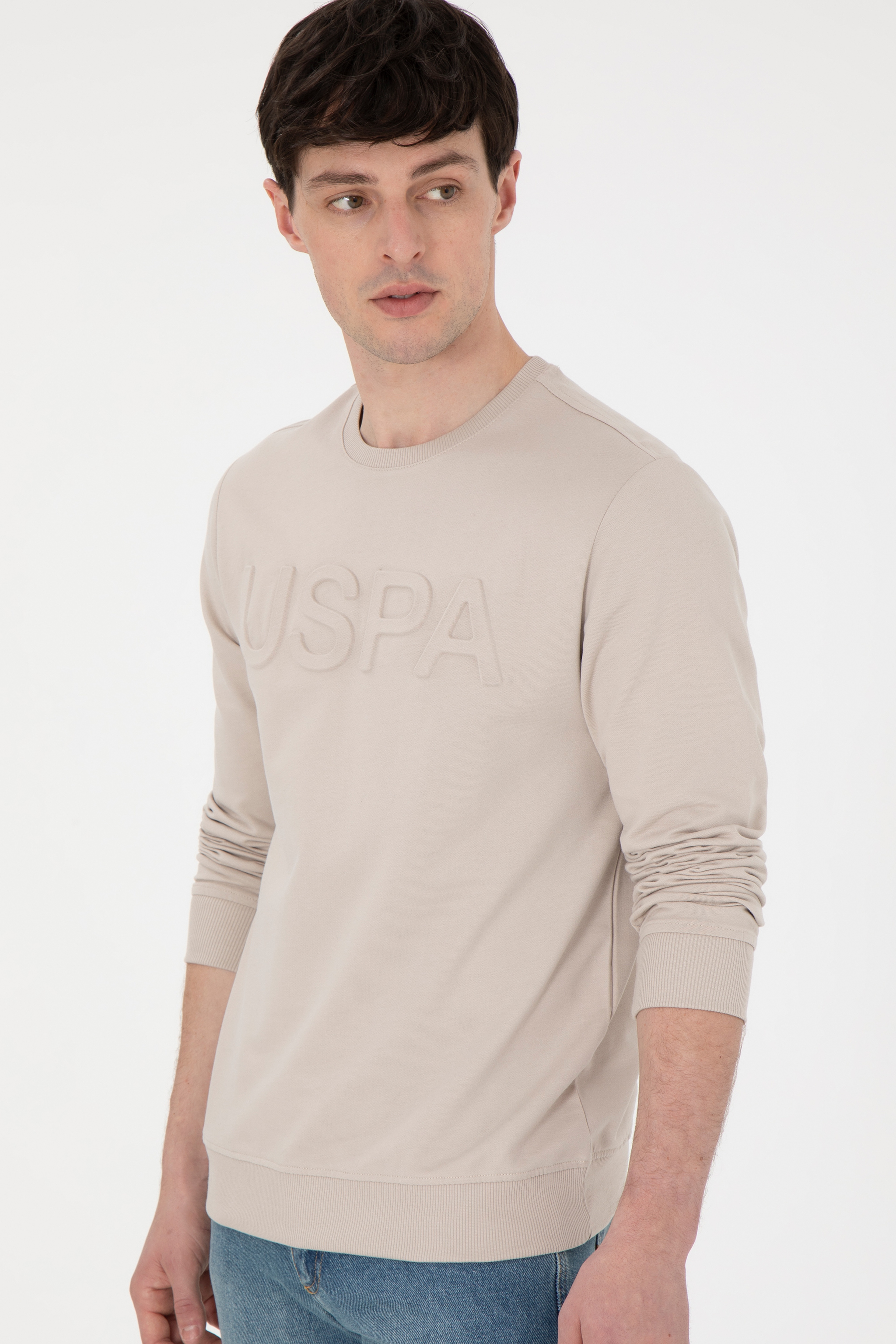 Erkek Taş Basic Sweatshirt