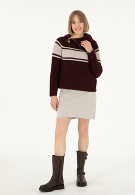 Kadın Taş Mini Boy Triko Etek - 50293065020