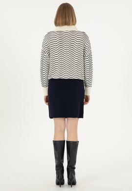 Kadın Lacivert Mini Boy Triko Etek - 50293065006