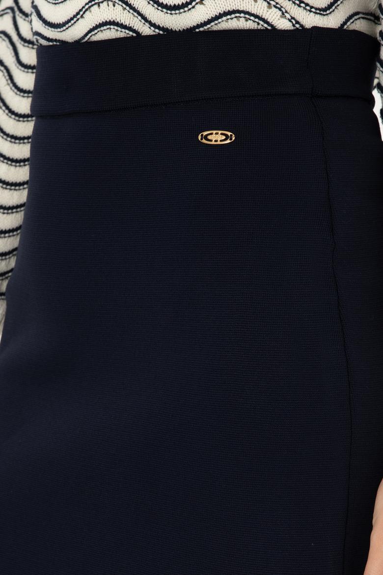 Kadın Lacivert Mini Boy Triko Etek - 50293065006