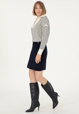 Kadın Lacivert Mini Boy Triko Etek - 50293065006