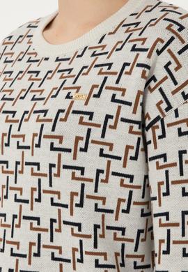 Kadın Krem Bisiklet Yaka Kazak - 50293171006