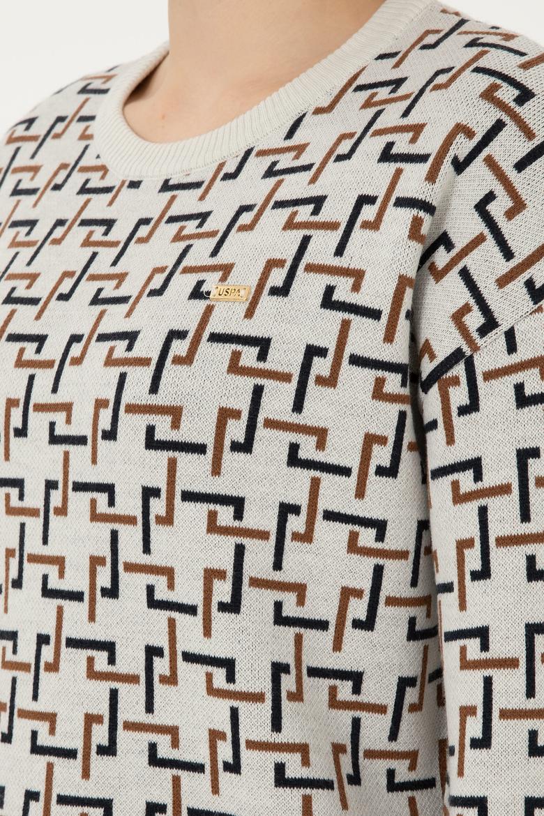 Kadın Krem Bisiklet Yaka Kazak - 50293171006