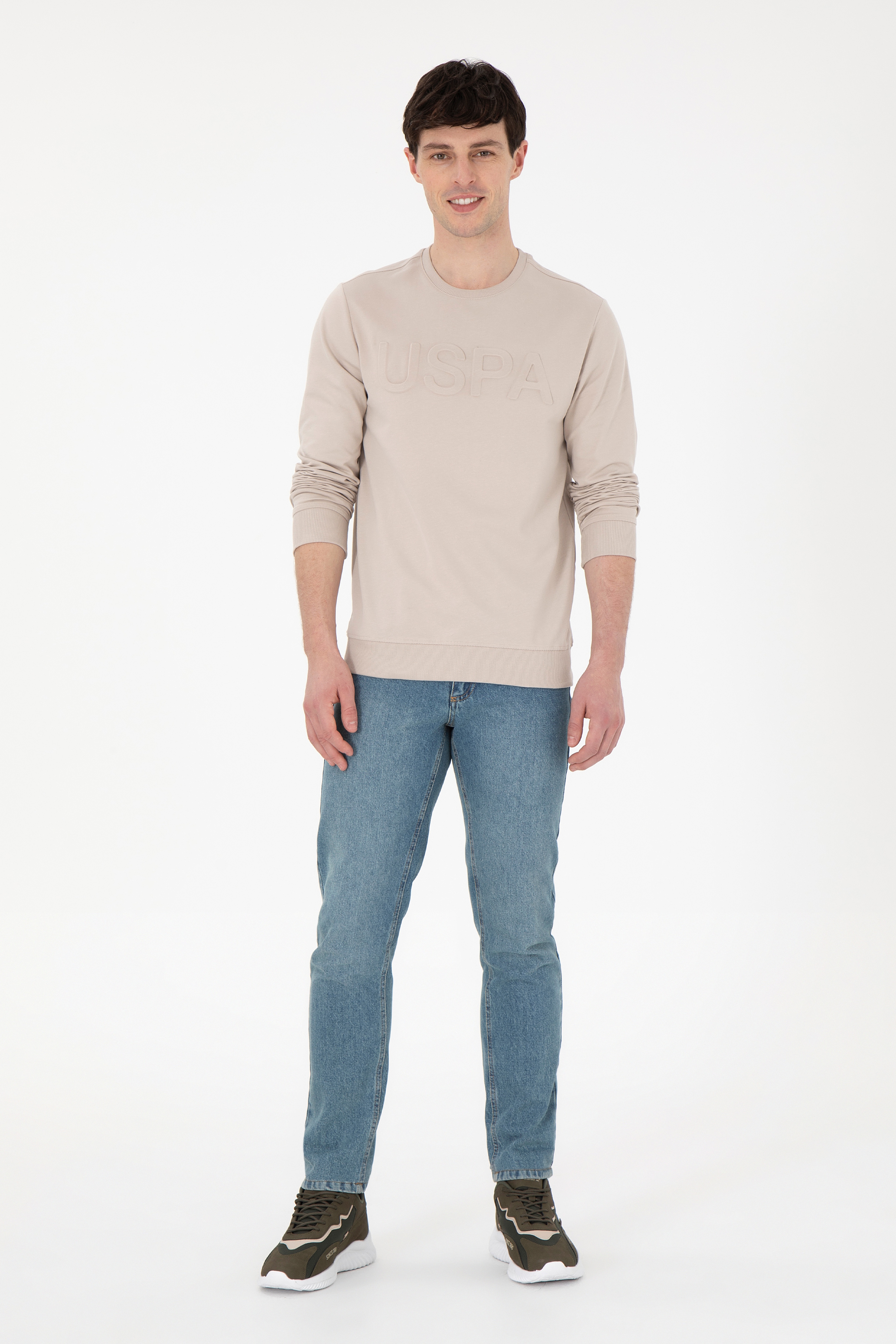 Erkek Taş Basic Sweatshirt - Image 4