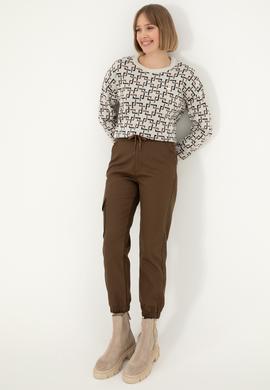 Kadın Krem Bisiklet Yaka Kazak - 50293171006