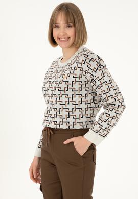 Kadın Krem Bisiklet Yaka Kazak - 50293171006