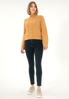 Kadın Kahverengi Jean Pantolon - 50291050004