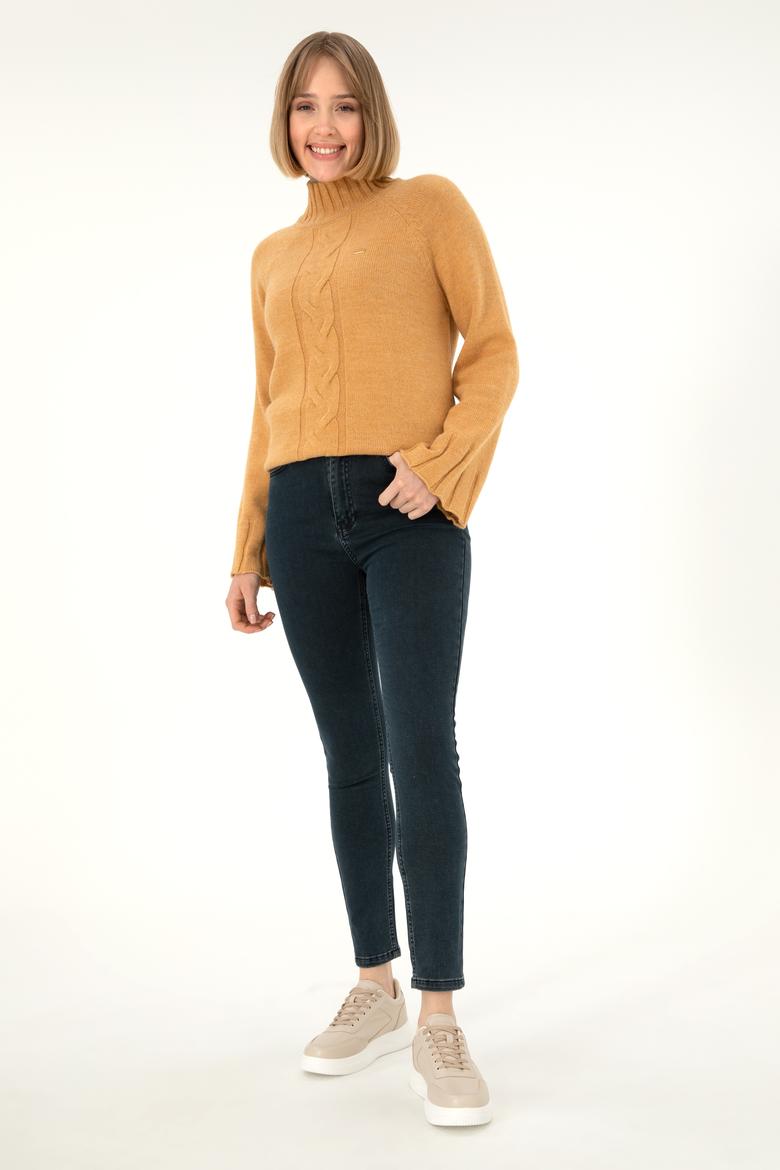 Kadın Kahverengi Jean Pantolon